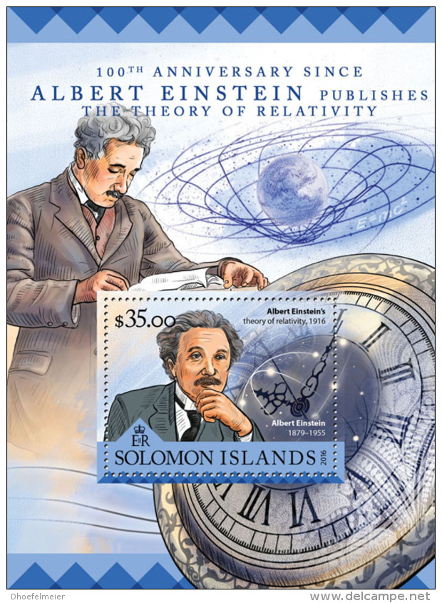 SOLOMON ISLANDS 2016 ** Albert Einstein S/S - OFFICIAL ISSUE - A1635 - Albert Einstein