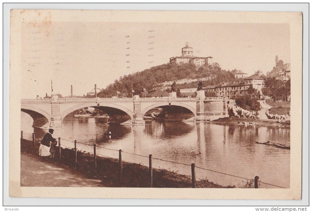 TORINO MONTE CAPPUCCINI E PONTE UMBERTO I° F/P VIAGGIATA 1931 (a) - Brücken