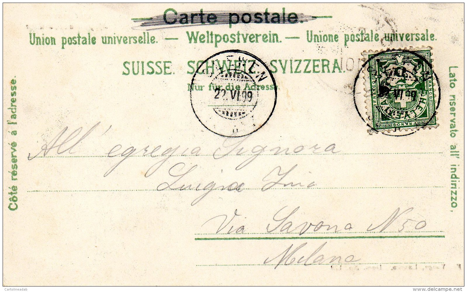 [DC9639] CPA - SVIZZERA - WASSEN UND MITTLERE MAYENREUSSBRUKE - Viaggiata 1899 - Old Postcard - Wassen