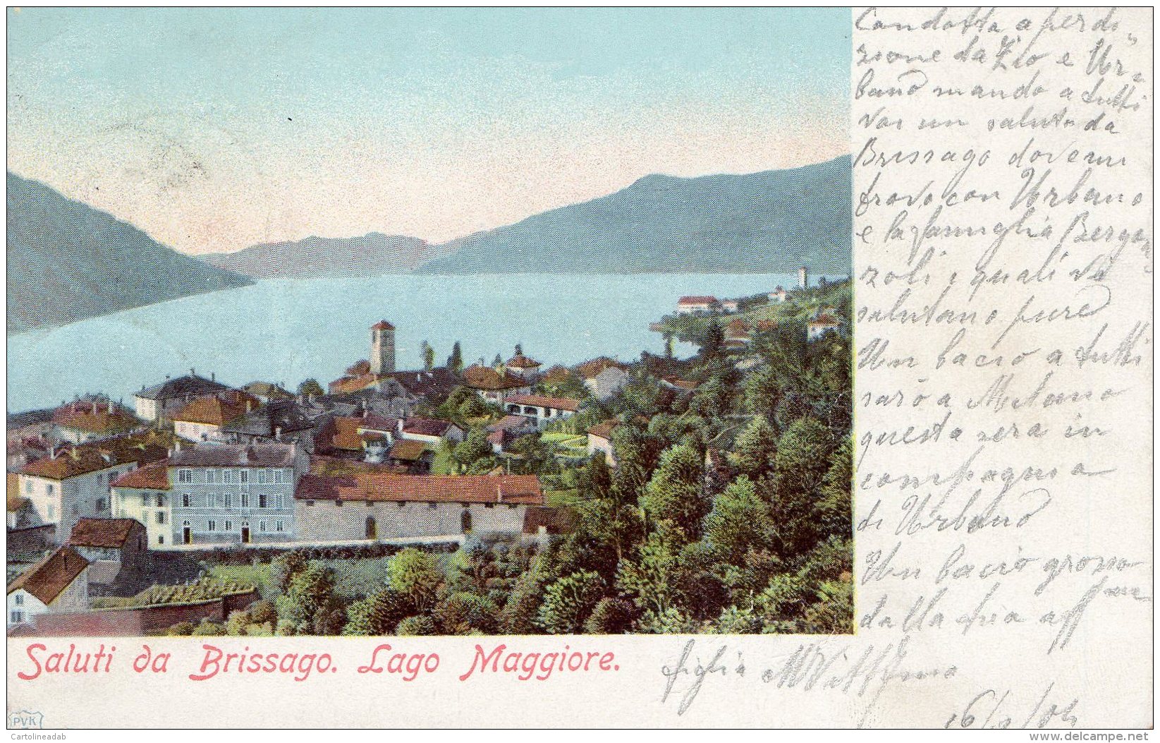 [DC9655] CPA - SVIZZERA - SALUTI DA BRISSAGO - LAGO MAGGIORE - Viaggiata 1904 - Old Postcard - Brissago