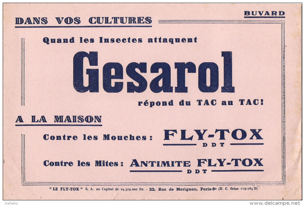 BUVARD GESAROL  FLY TOX - Agriculture