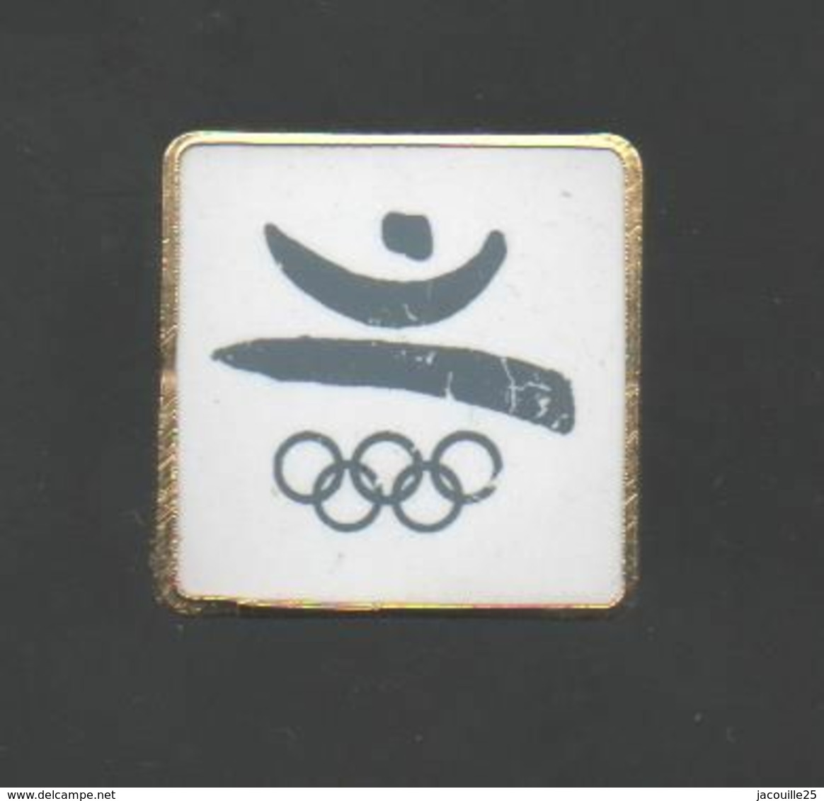 PINS PIN'S JO JEUX OLYMPIQUES BARCELONA BARCELONE LOGO 19 X 19 MMS GRIS - Olympische Spelen