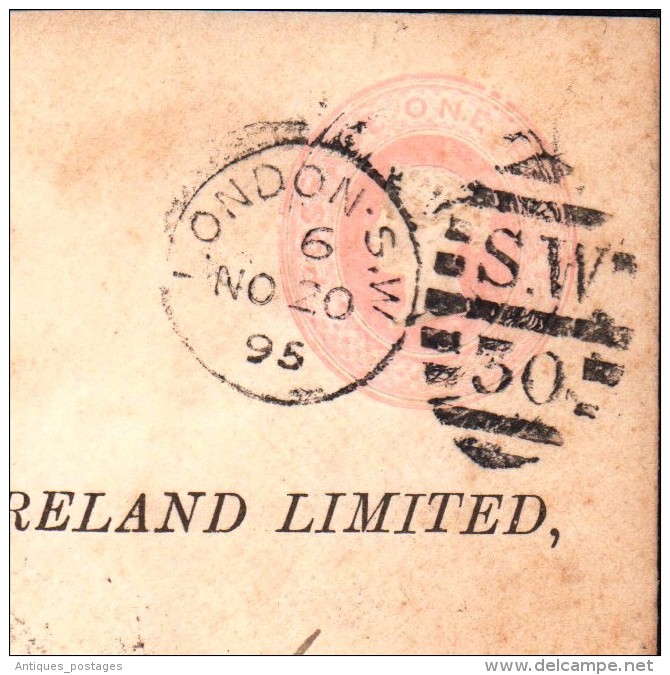 Lettre Entier Postal London Londres 1895 Irlande LimerickThe  Provincial Bank Of Irland Limited Westminster Bank - Luftpost & Aerogramme