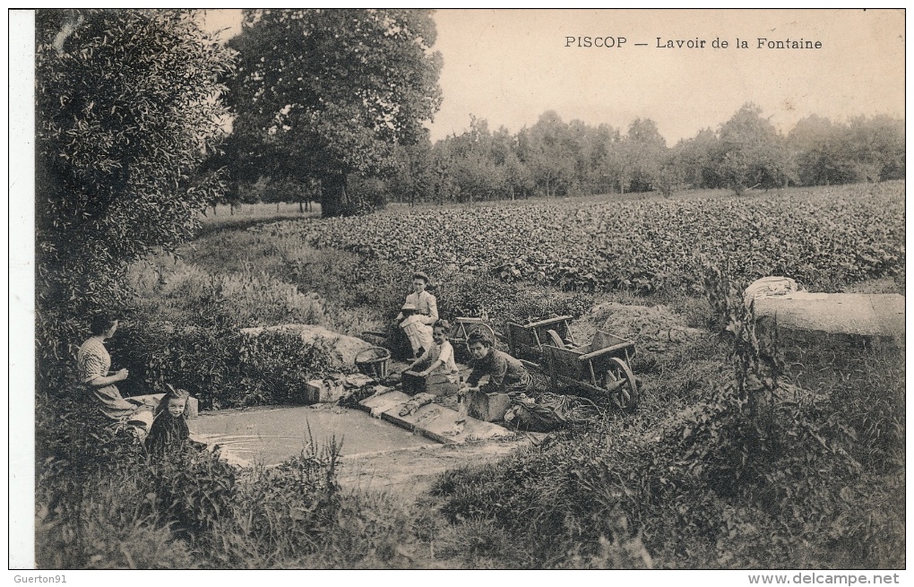 ( CPA 95 )  PISCOP  /  Lavoir De La Fontaine - - Pontcelles