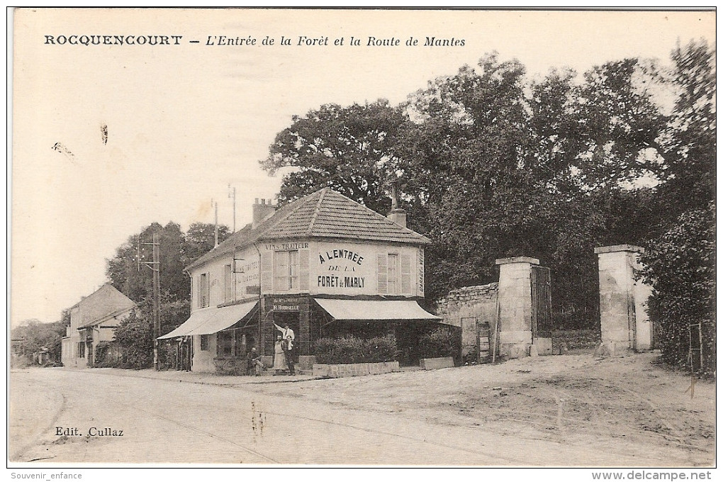 CPA Rocquencourt L'Entrée De La Forêt Et La Route De Mantes 78 Yvelines - Rocquencourt