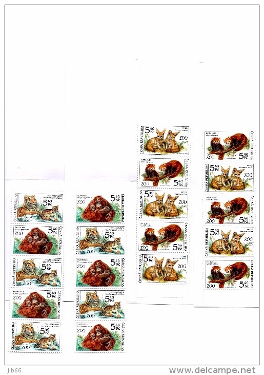 Les 4 Carnets MH 98 à MH 101 ( YT 281/284° Zoo De Prague : Fennec Panda Tigre Ourang-Outan - Unused Stamps