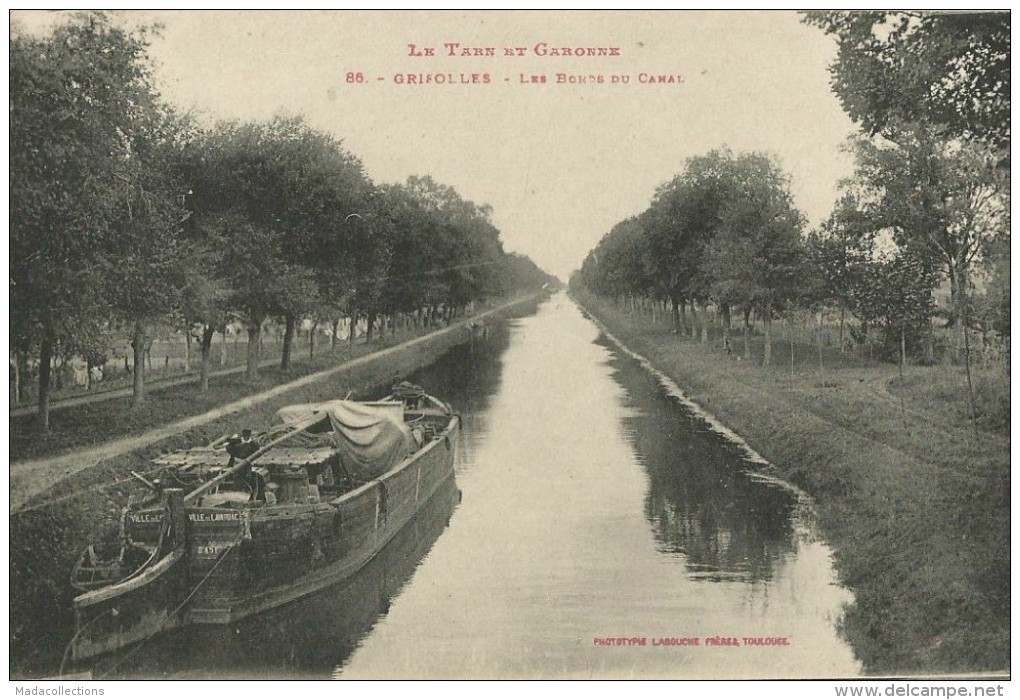 Grisolles (82 . Tarn-et-Garonne) Les Bords Du Canal - Peniche . Battellerie - Grisolles