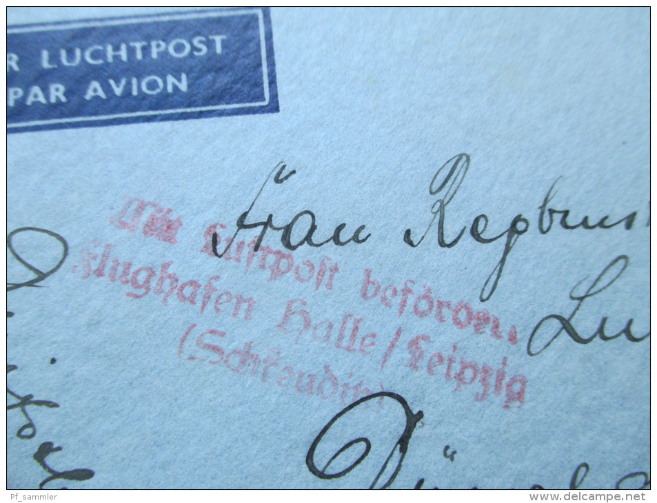 Niederländisch Indien 1933 Luftpostbrief / Per Luchtpost. Mit Luftpost Befördert Flughafen Halle / Leipzig (Schreuditz) - Indie Olandesi