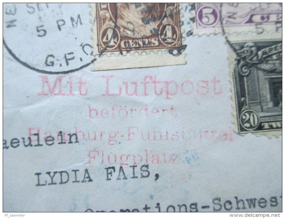 USA 1930 Special Delivery Expres Brief / Mit Luftpost Befördert Hamburg Fuhlsbüttel Flugplatz. Cedarhurst - Karlsruhe. - 1c. 1918-1940 Brieven
