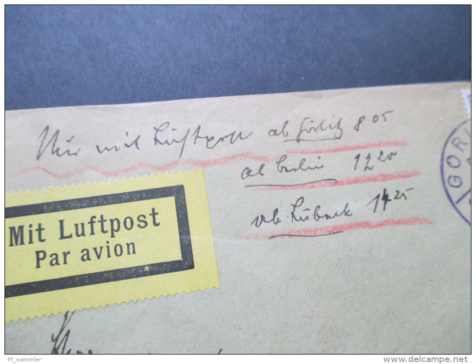 DR 1929 Mit Luftpost Befördert Luftpostamt Berlin C2. Hartha - Kopenhagen. Görlitz Flughafen. Posthilfstelle. RAR! - Correo Aéreo & Zeppelin