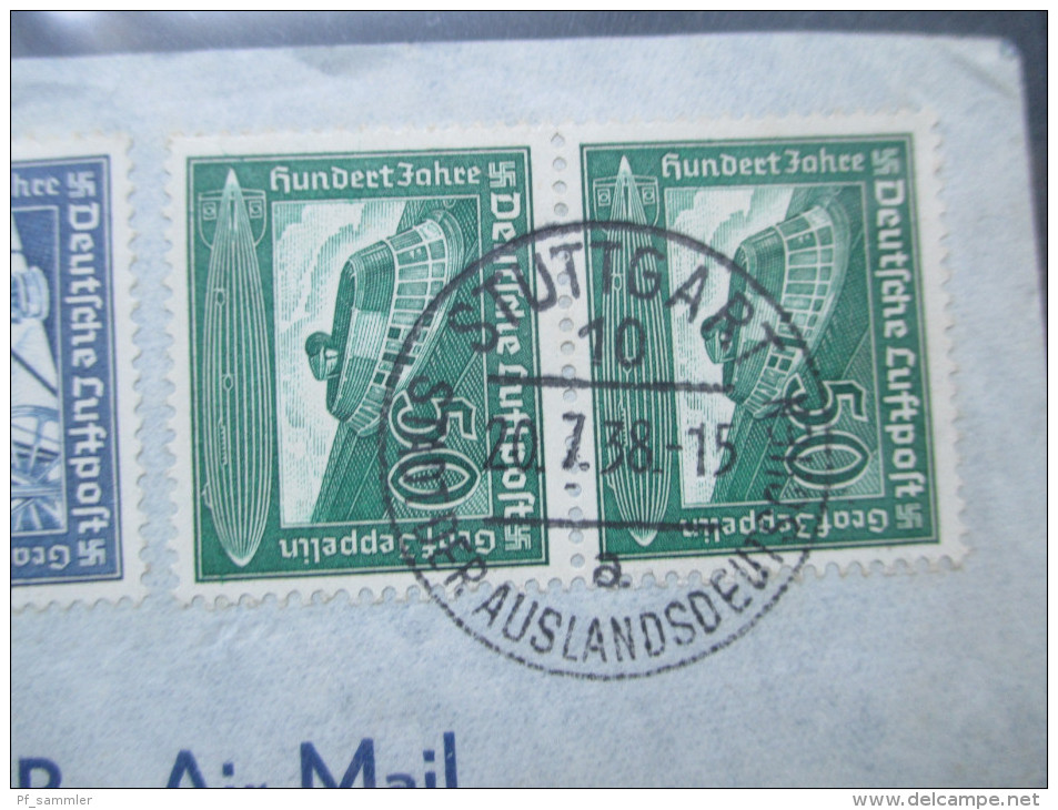 DR 1938 Deutsche Luftpost Europa - Südamerika. Stuttgart - Recife. Marwitz & Hauser Optische Fabrik. Toller Beleg! - Luft- Und Zeppelinpost