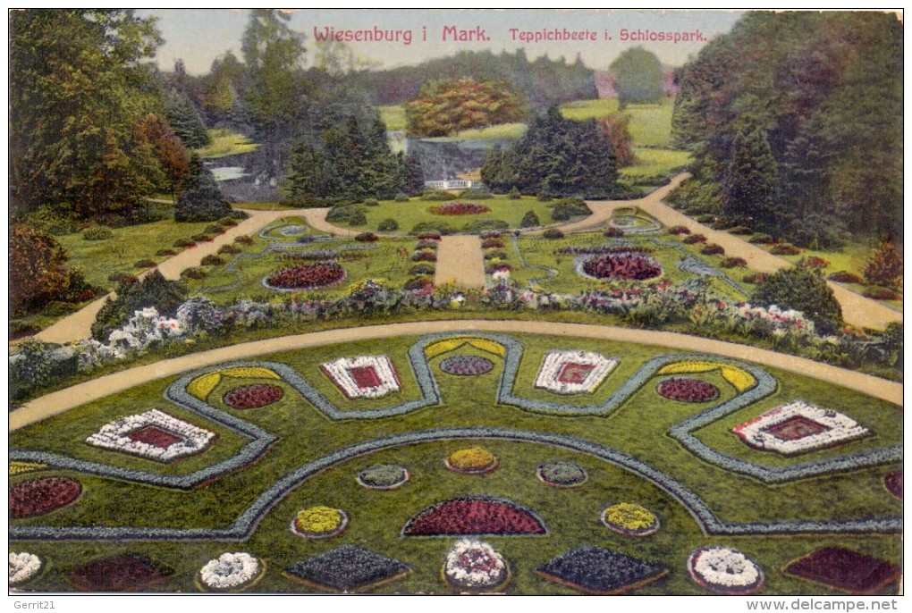 0-1825 WIESENBURG, Teppichbeete Im Schloßpark, 1919 - Potsdam