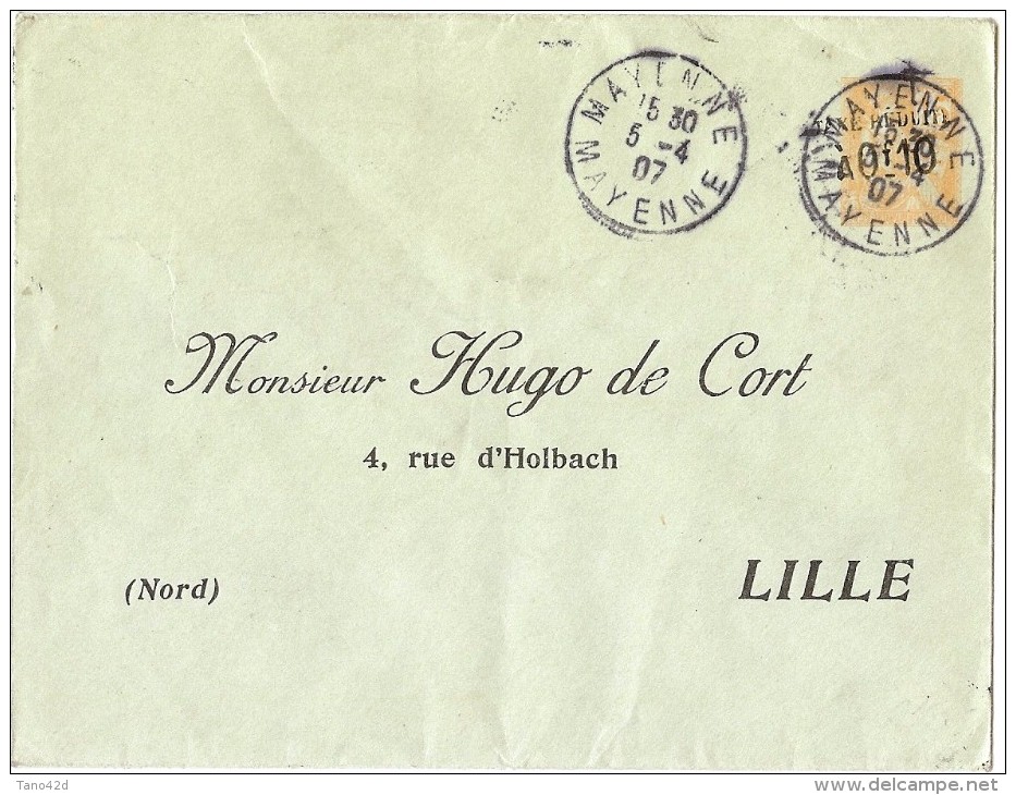 CTN42 - EP ENVELOPPE MOUCHON 15c SURCH. TAXE REDUITE REPIQUAGE HUGO DE CORT - Overprinted Covers (before 1995)