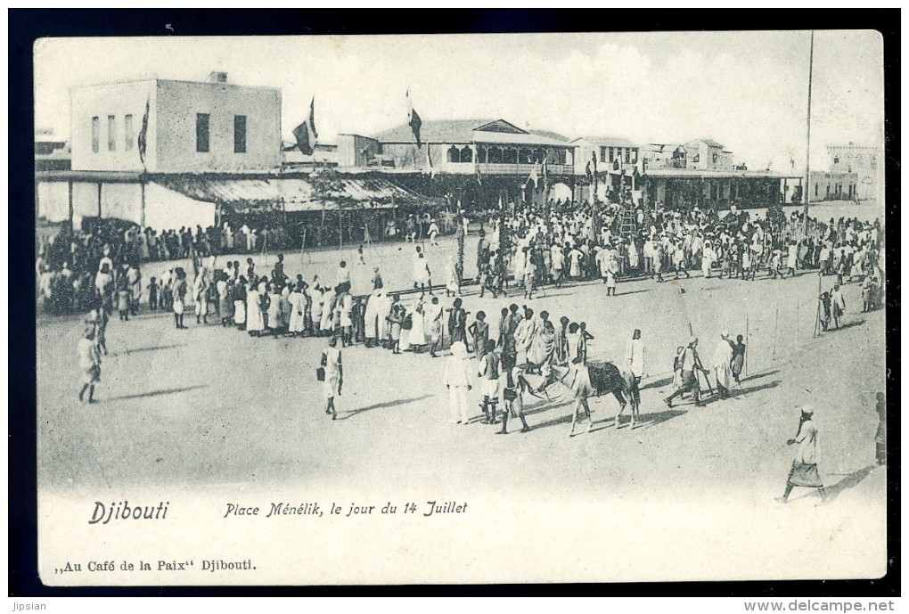 Cpa De Djibouti  Place Ménélik , Le Jour Du 14 Juillet   LIOB101 - Djibouti