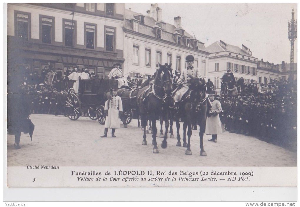 BRUXELLES FUNERAILLES DU ROI LEOPOLD II 22/12/1909 CLICHE NEURDELIN - Begrafenis