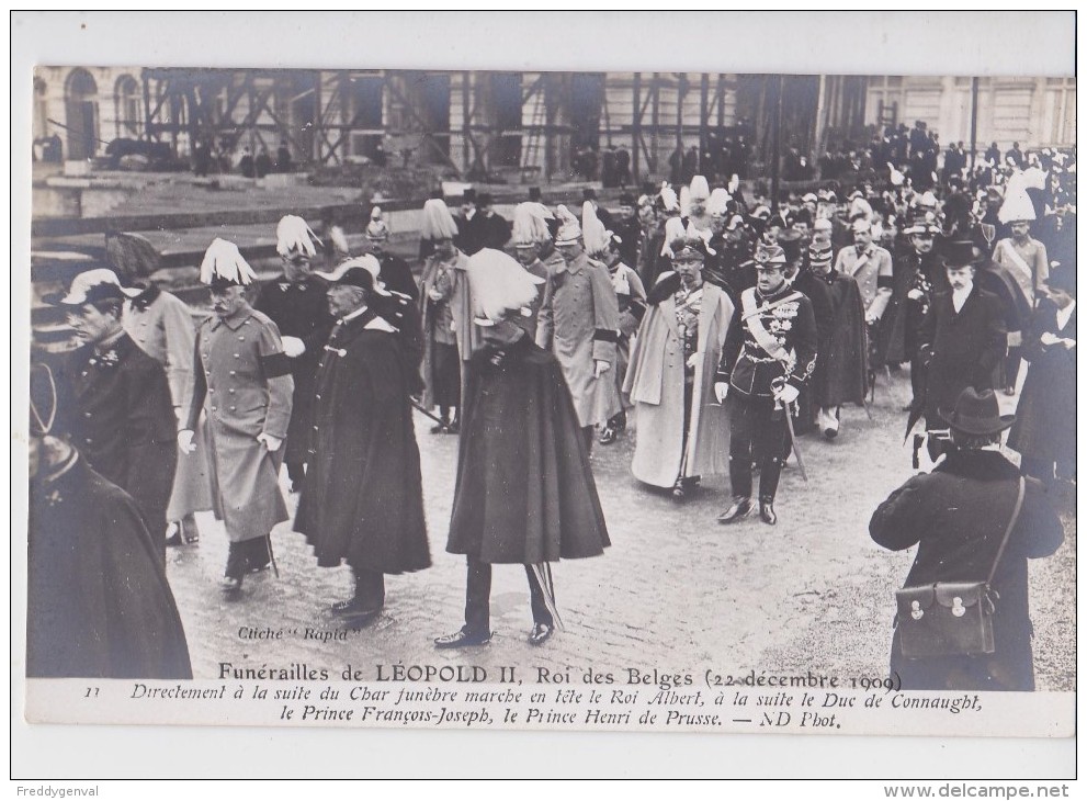 BRUXELLES FUNERAILLES DU ROI LEOPOLD II 22/12/1909 CLICHE RAPID - Funérailles