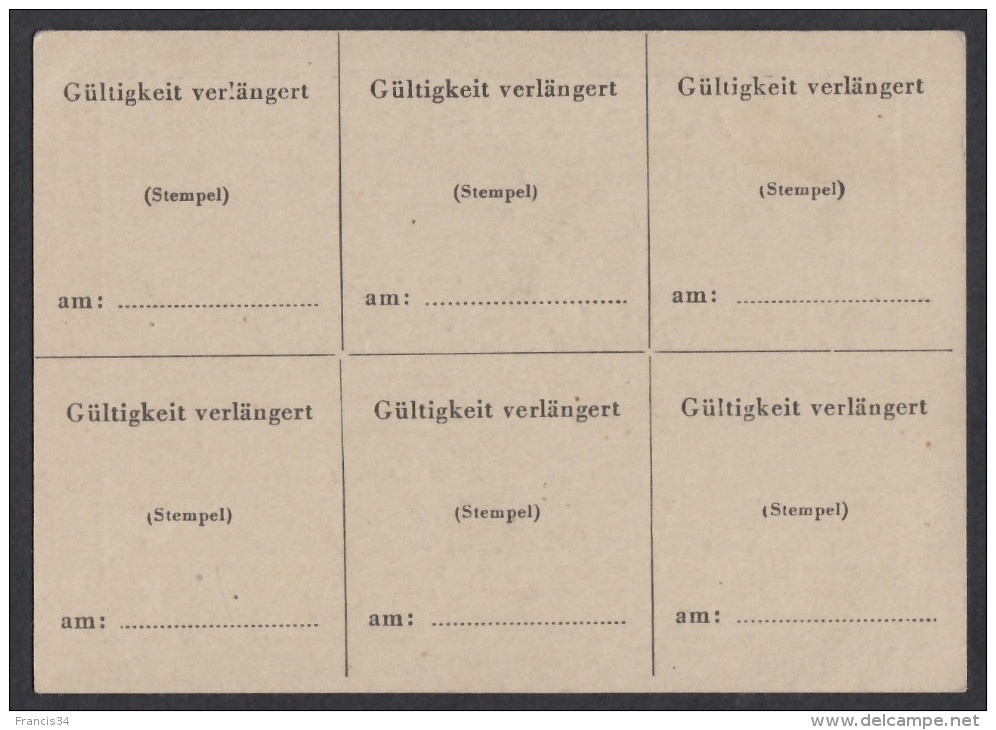 Petit lot " Ausweis " Papiers d'identités - 1941/1944 ( comprenant 4 cartes )