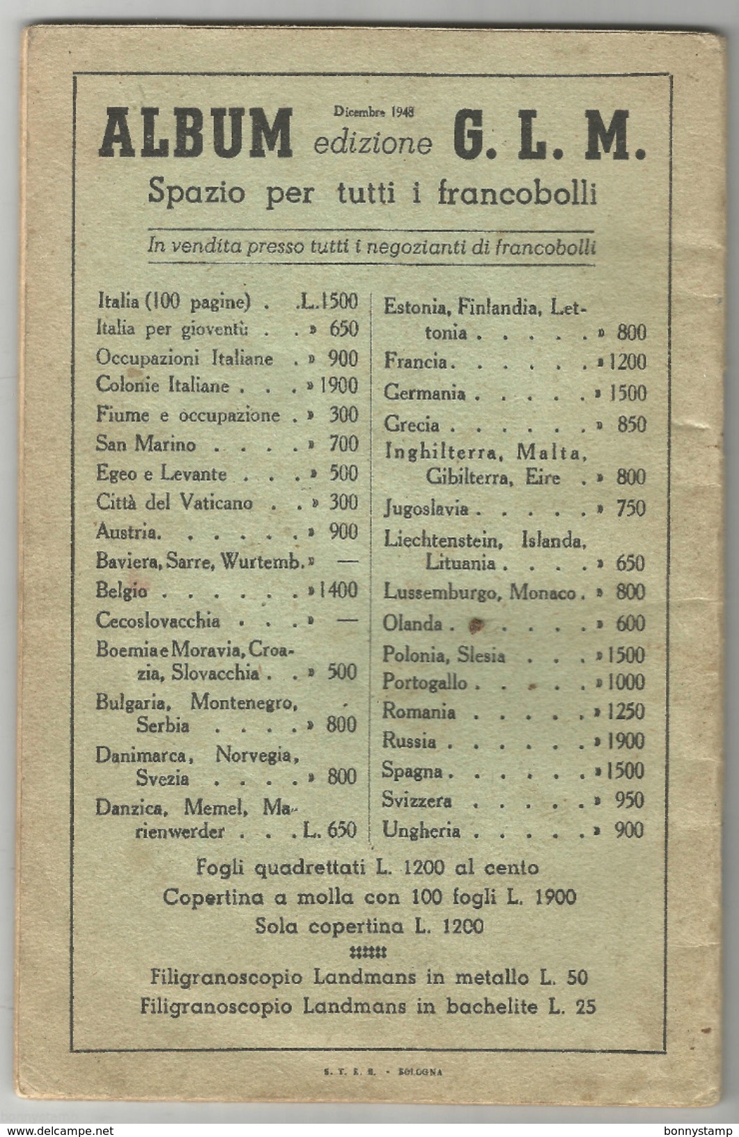 Catalogo Dei Francobolli D'Italia, 1949 - Ditta Alberto Bolaffi - Italie