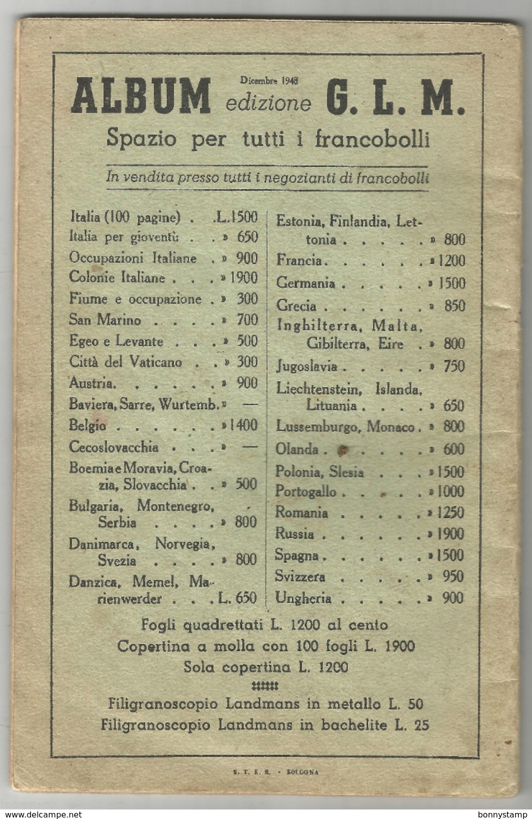 Catalogo Dei Francobolli D'Italia, 1949 - Ditta Alberto Bolaffi - Italy