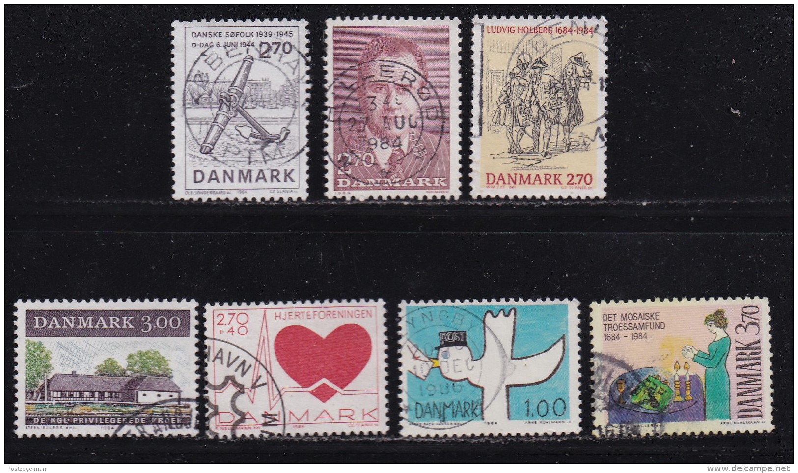 DENMARK, 1984, Used Stamp(s), Commomeratives, MI 808=818, #10166, 7 Values - Used Stamps