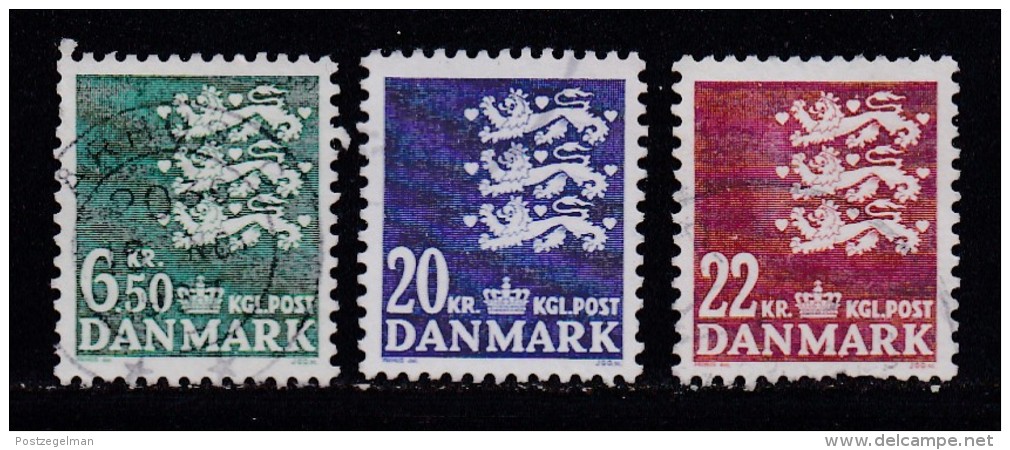 DENMARK, 1986, Used Stamp(s), Definitives, MI 853=856, #10173, 3 Values - Used Stamps