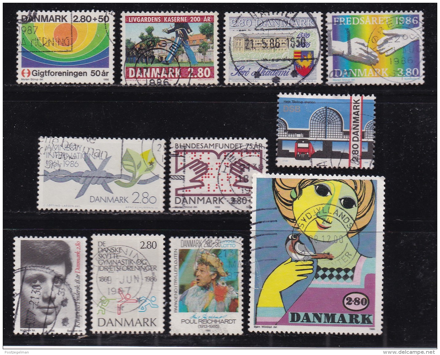 DENMARK, 1986, Used Stamp(s), Commomeratives, MI 855=871, #10174, 11 Values - Used Stamps