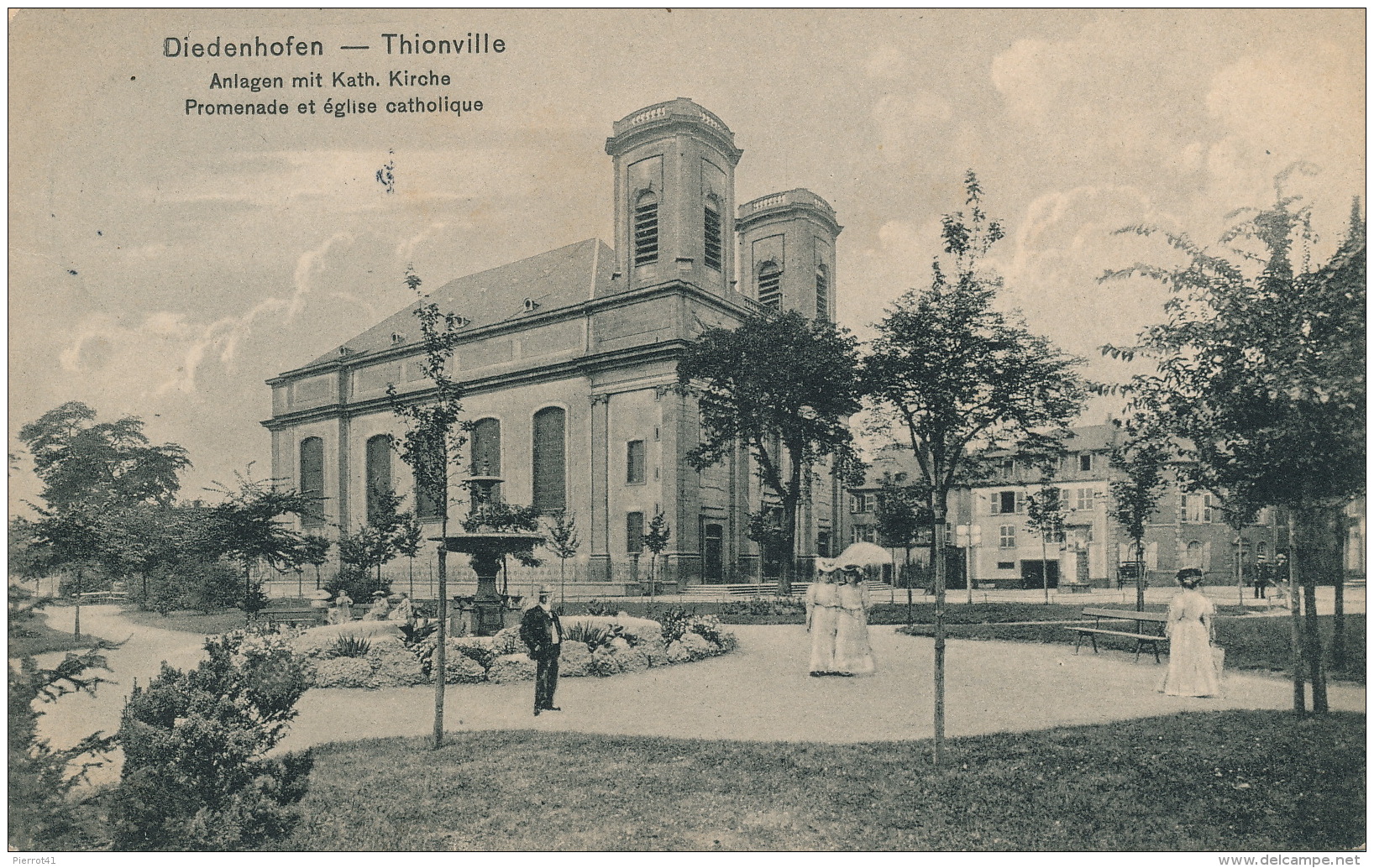 DIEDENHOFEN -THIONVILLE - Promenade Et église Catholique - Thionville