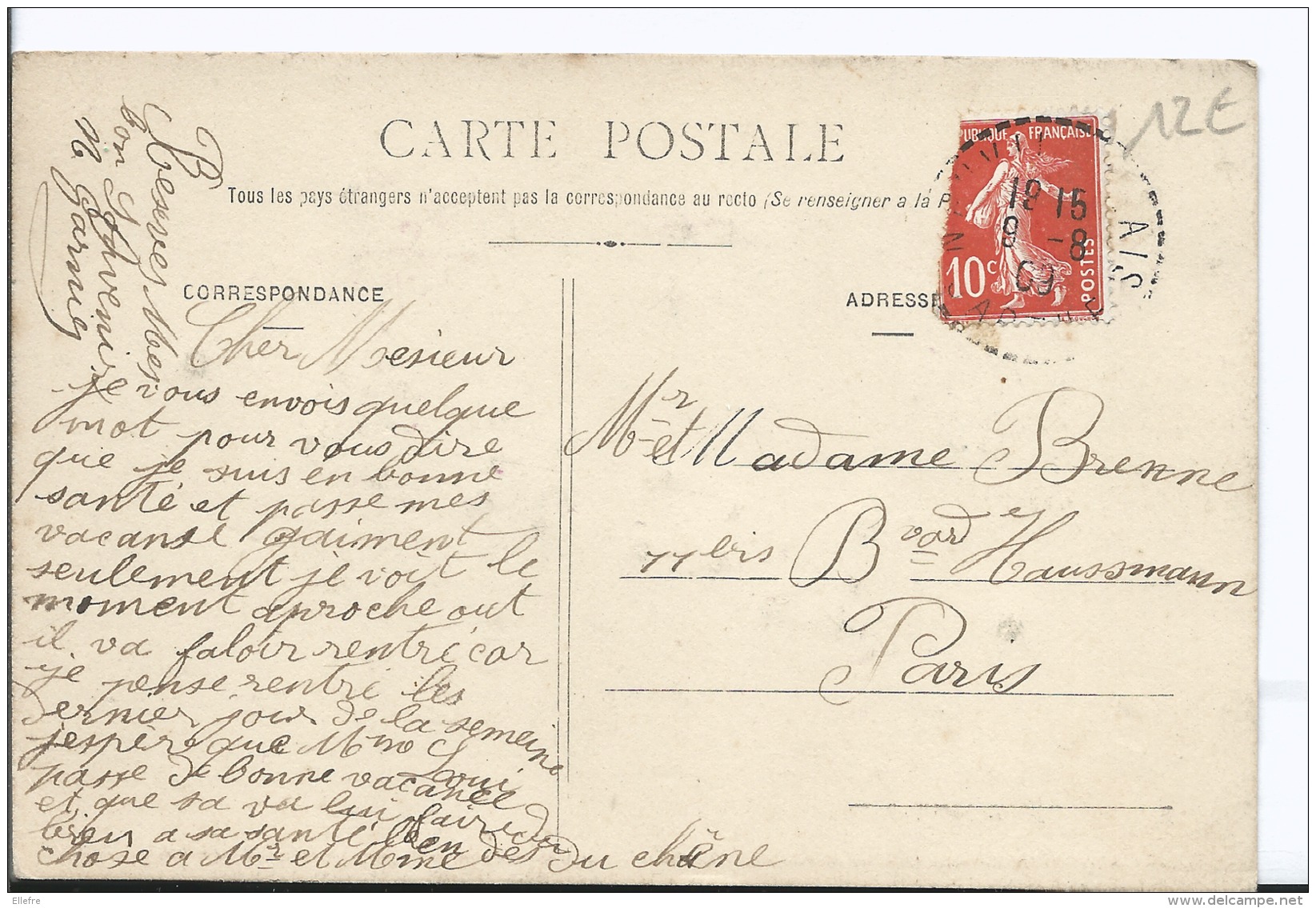 Loué - 72 - Je Vous Envoie Une Pensée De LOUE - Cpa Voyagée 1908 - Fantaisie à Paillette - Saluti Da.../ Gruss Aus...