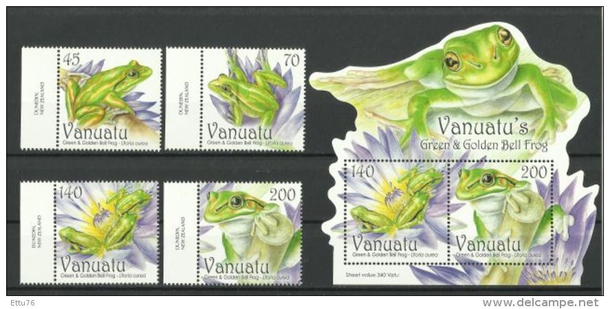 VANUATU  2011  FROGS  SET  & MS   MNH - Frogs