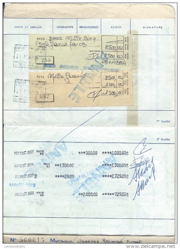 Livret De Caisse D'Epargne & De Prévoyance/ MEULAN/Yvelines/Germain Liberpré/1971-1978   BA36 - Banco & Caja De Ahorros