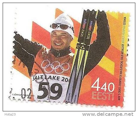 (!) Estonia Estland Estonie 2002  Andrus Veerpalu Olympic Winner Used - Invierno 2002: Salt Lake City