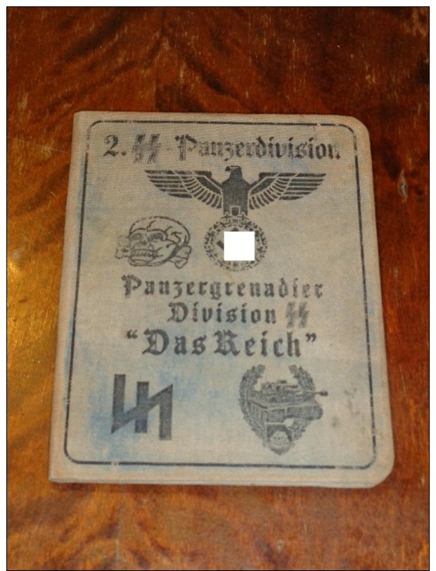 WW2 German, Nazi, 2. SS Panzerdivision Panzergrenadier Das Reich  ID, Document Auswies, Not Original - 1939-45