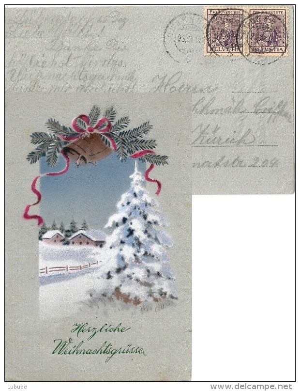 AK  "Herzliche Weihnachtsgrüsse"  (gute Frankatur)           1917 - Covers & Documents