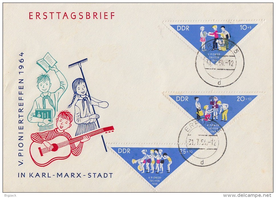 DDR Brief Mif Minr.1045-1047 Erfurt 31.7.64 - Sonstige & Ohne Zuordnung