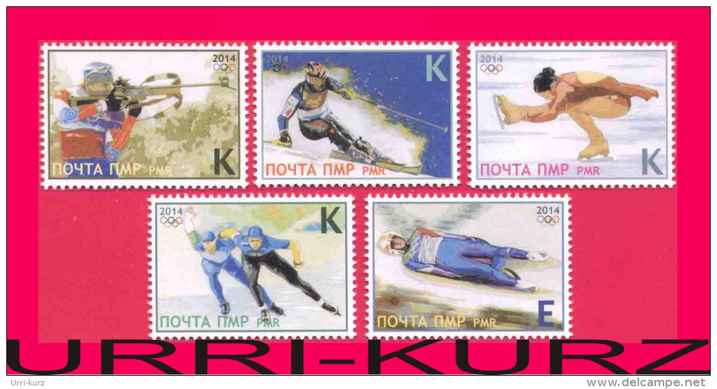 TRANSNISTRIA 2014 Sports Sochi Winter Olympics Slalom Biathlon Luge Figure Skating 5v MNH - Winter 2014: Sochi