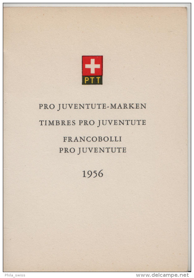 1956 Pro Juventute J163-J167 632-636 FD Ausgabetag PTT Faltblatt Nr. 5 - Lettres & Documents