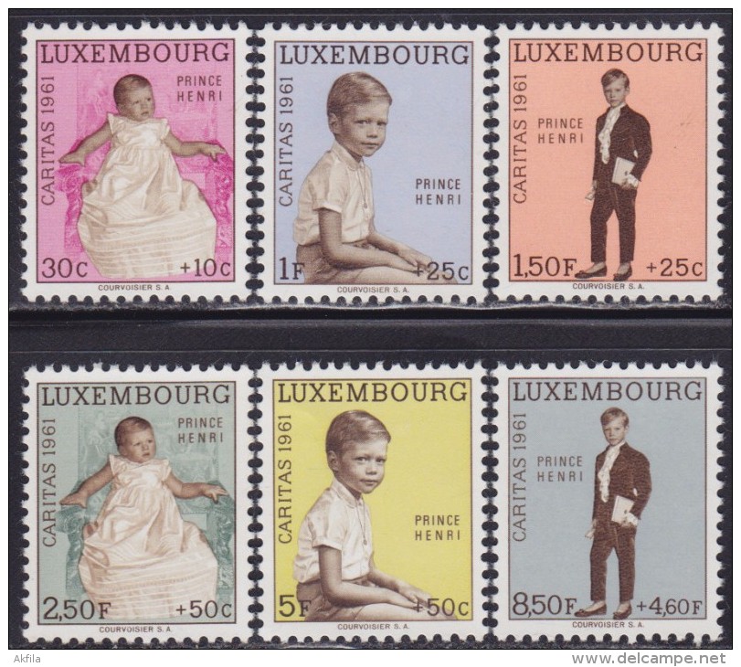 4838. Luxembourg 1961 Charity - Caritas - Henri, Grand Duke Of Luxembourg, MNH (**) Michel 649-654 - Neufs