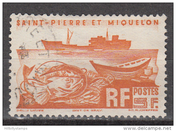 ST PIERRE AND MIQUELON      SCOTT NO. 337   USED    YEAR  1947 - Oblitérés