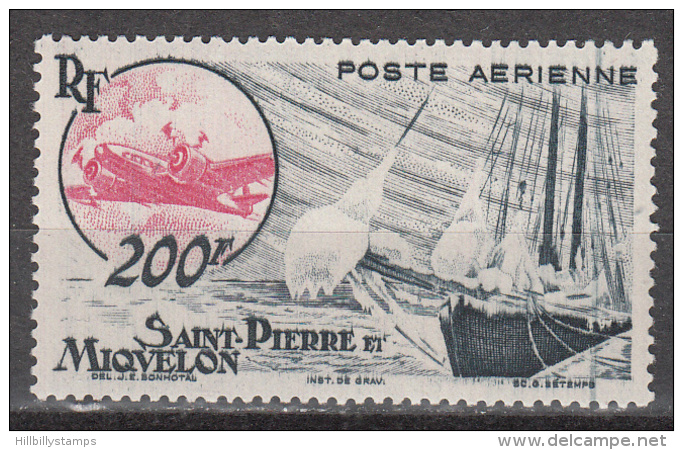 ST PIERRE AND MIQUELON      SCOTT NO. C17        UNUSED HINGED       YEAR  1947 - Unused Stamps