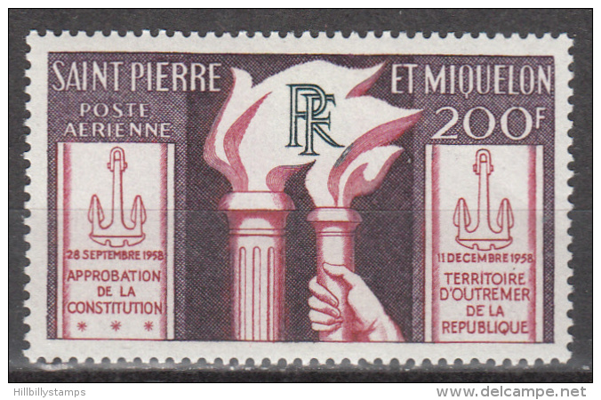 ST PIERRE AND MIQUELON      SCOTT NO. C23        UNUSED HINGED       YEAR  1959 - Ongebruikt