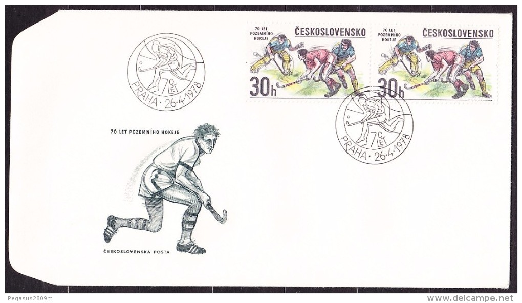 CZECHOSLOVAKIA 1978, UNUSED FDC COVER. Michel 2434. FIELD HOCKEY. Good Condition, See The Scans. - Rasenhockey
