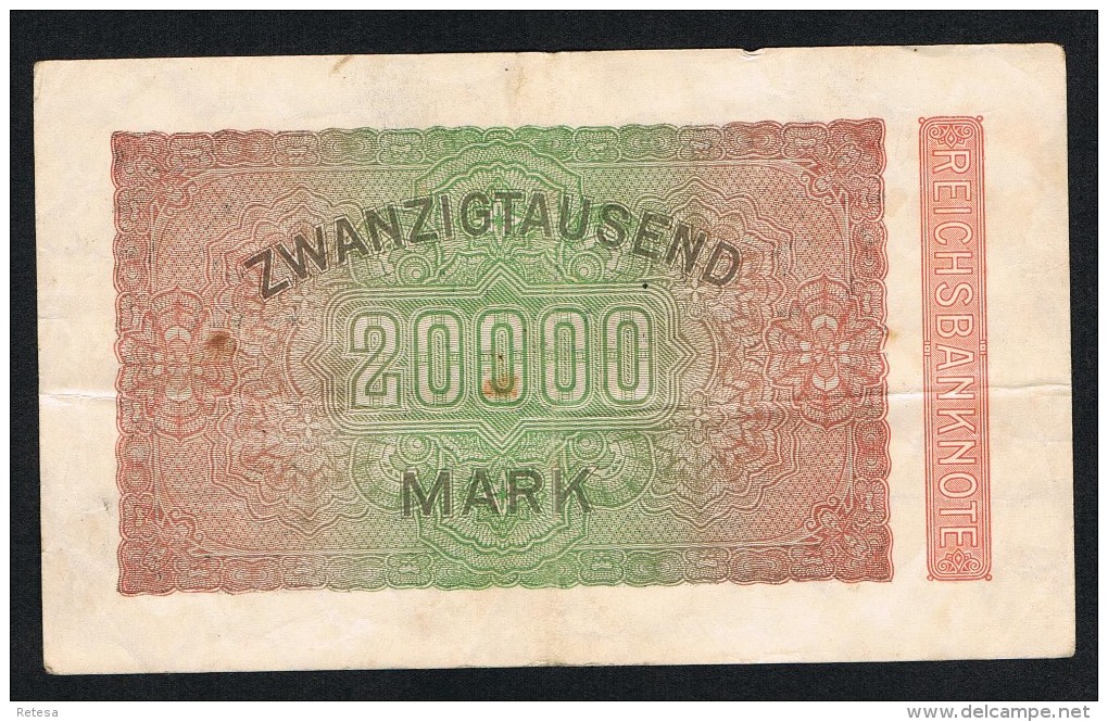 °°°  REICHSBANKNOTE  ZWANZIGTAUSEND   MARK  1923  BERLIN - 20000 Mark