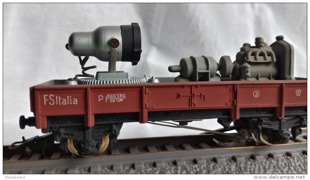 SCALA H0 - ARNALDO POCHER TORINO - MAERKLIN - CARRO PROIETTORE GRUPPO ELETTROGENO - Voitures Voyageurs