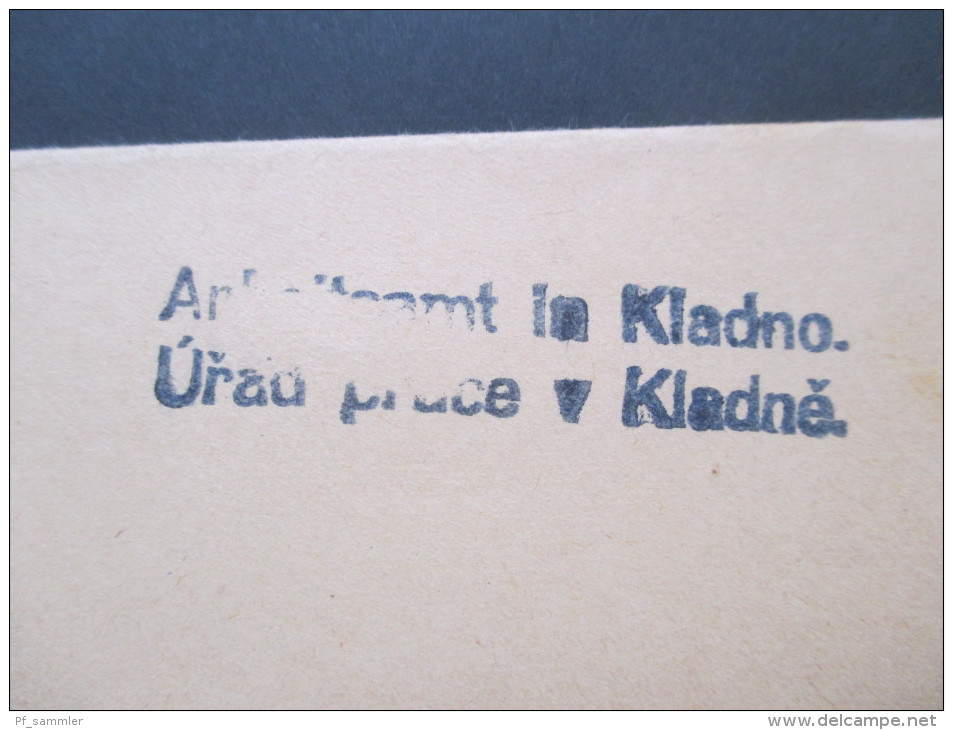 Böhmen Und Mähren 1941 R-Brief Kladno 1. 1127. Arbeitsamt In Kladno. MiF Dienst Nr. 2 / 12. Roter Sonderstempel!! - Brieven En Documenten