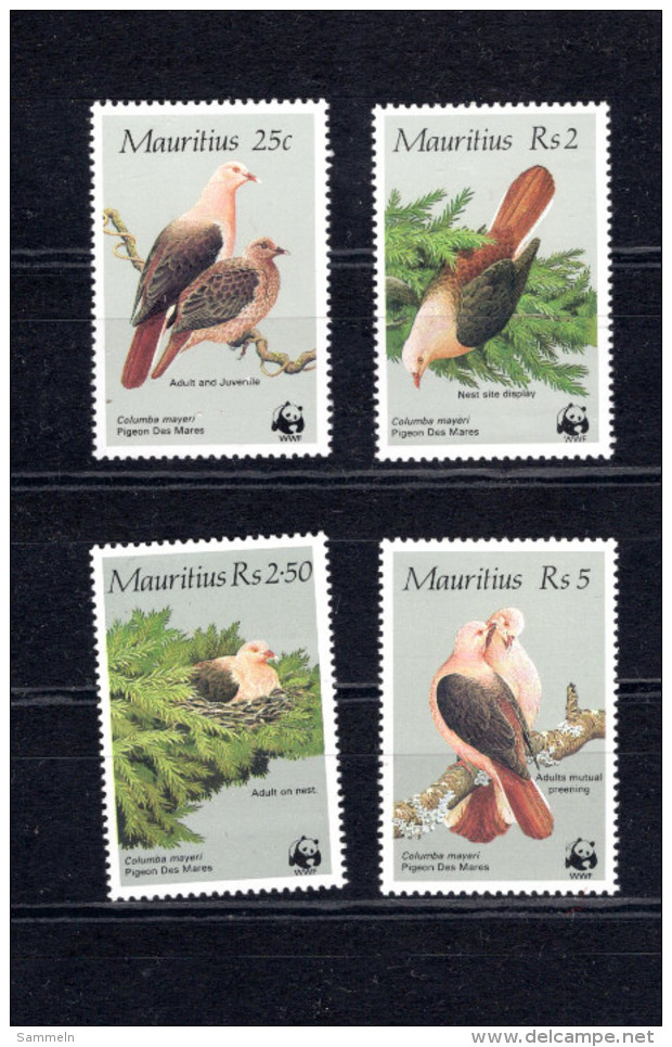 8617 Mauritius Mi 609-12 ** Tauben Pigeon WWF - Neufs