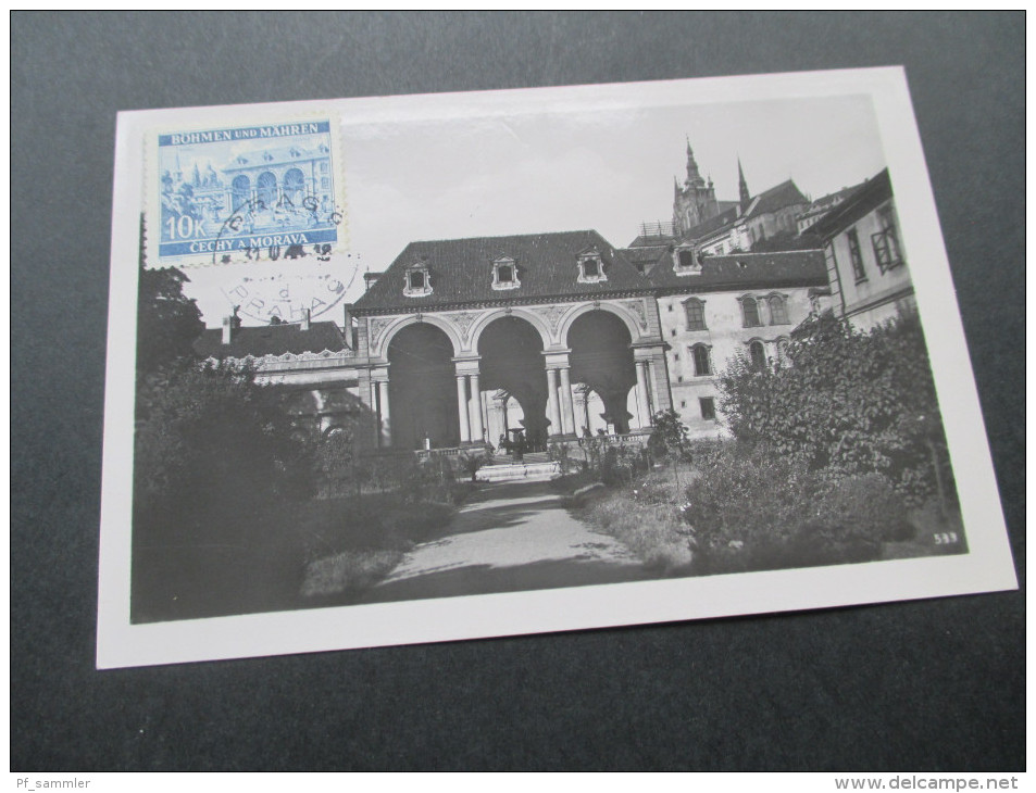 Böhmen Und Mähren Ansichtskarte / Maximumkarte!? 1940 Michel Nr. 60! Waldstein Palais. Tolle Karte!! Prag - Storia Postale