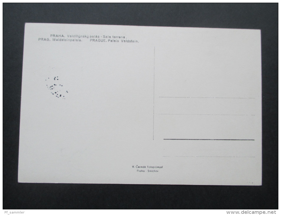 Böhmen Und Mähren Ansichtskarte / Maximumkarte!? 1940 Michel Nr. 60! Waldstein Palais. Tolle Karte!! Prag - Cartas & Documentos