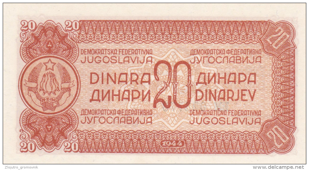 20 Dinara Partisan Money ! - Yougoslavie