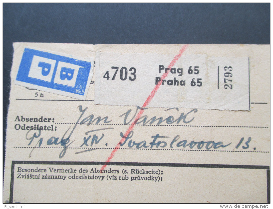Böhmen Und Mähren 1944 Paketkarte Prag Nach Altenburg (Thüringen) Waldlager / Böhmisches Lager KZ Buchenwald?! BP. RRR - Briefe U. Dokumente