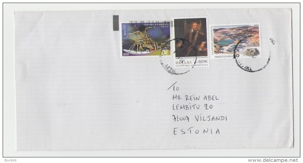 GOOD GREECE Postal Cover To ESTONIA 2016 - Good Stamped: Insect ; Man - Covers & Documents